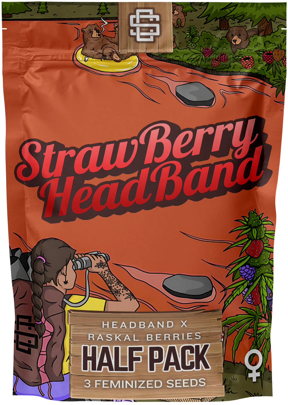 STRAWBERRY HEADBAND 3pc sticker pack (f)